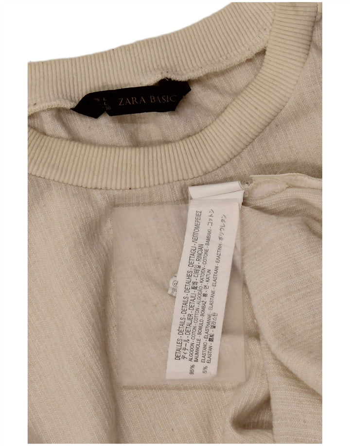 Zara moletom feminino jumper UK 16 grande algodão branco