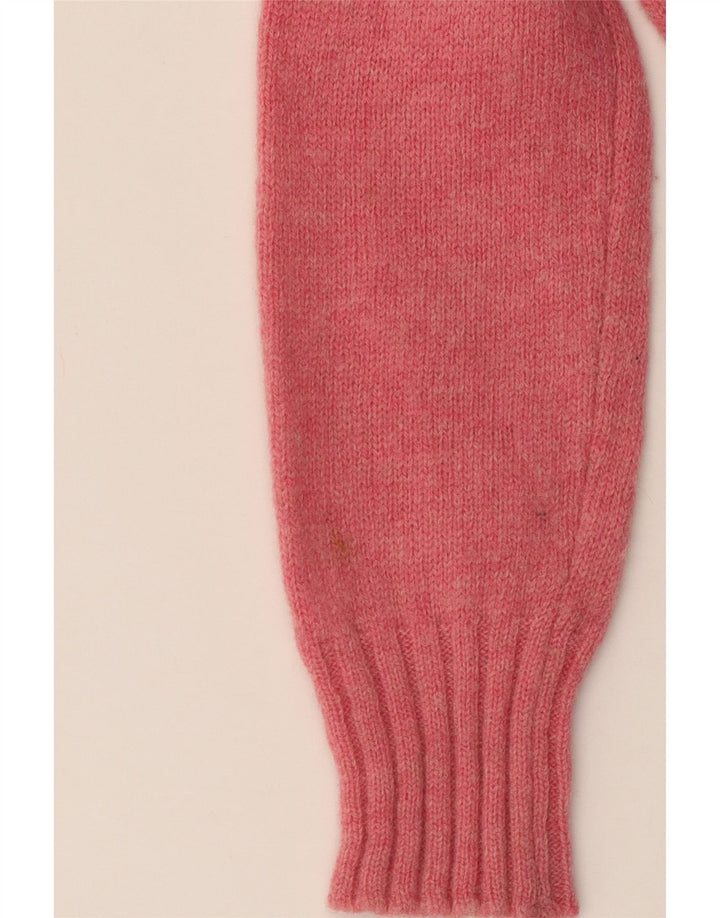 Suéter feminino BENETTON com corte gráfico e gola canoa Reino Unido 8 pequeno rosa