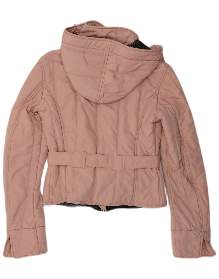 Jaqueta feminina acolchoada com capuz Refrigiwear UK 10 pequena poliamida rosa