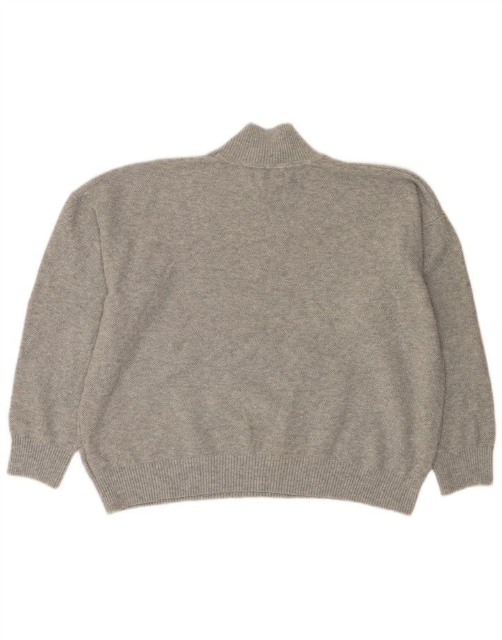 Suéter feminino Marks & Spencer com gola tartaruga Reino Unido 16 grande cinza
