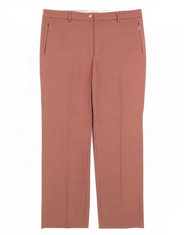 Calça Chino Feminina Marks & Spencer Reino Unido 16 Grande W36 L28 Vermelho Houndstooth