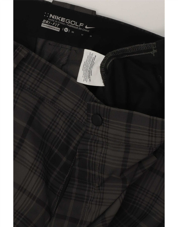 Shorts masculino Nike Dri Fit Chino W32 poliéster xadrez cinza médio