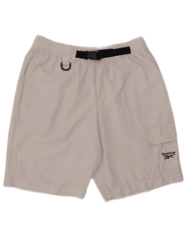 Shorts esportivos masculinos Reebok Cargo grande poliéster branco