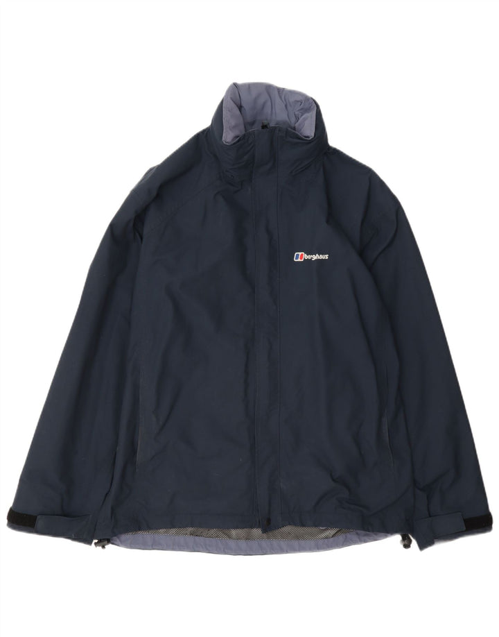 Jaqueta de chuva com capuz para meninos Berghaus 11-12 anos azul marinho nylon