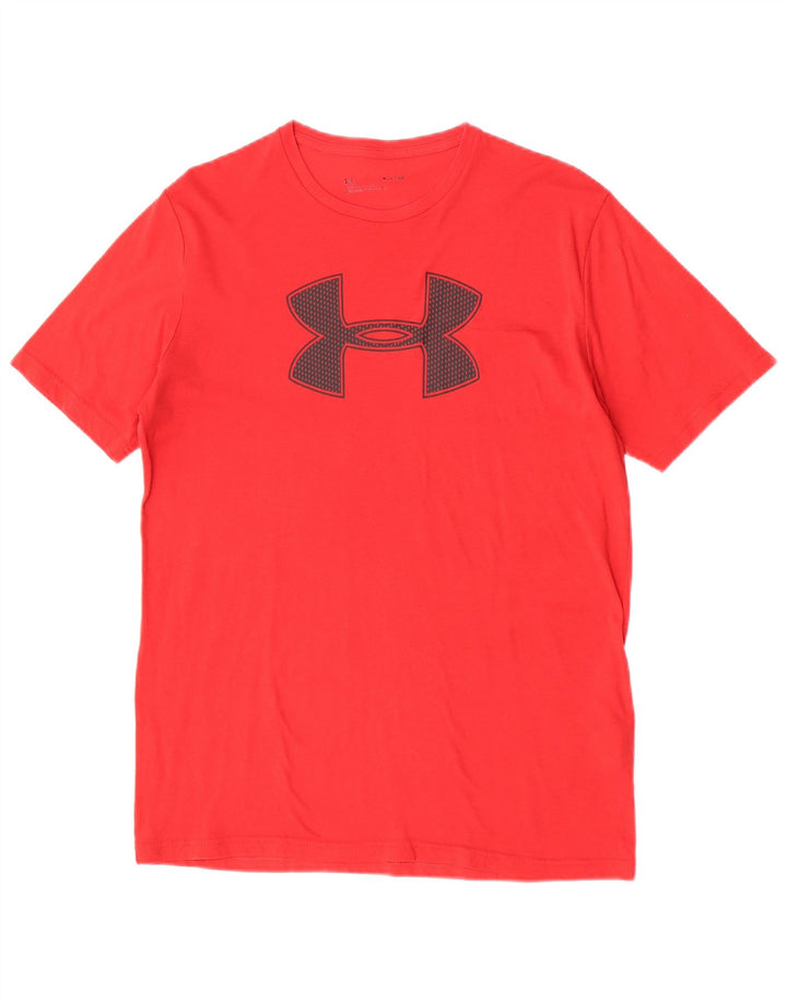Camiseta gráfica masculina Under Armour Top médio algodão vermelho