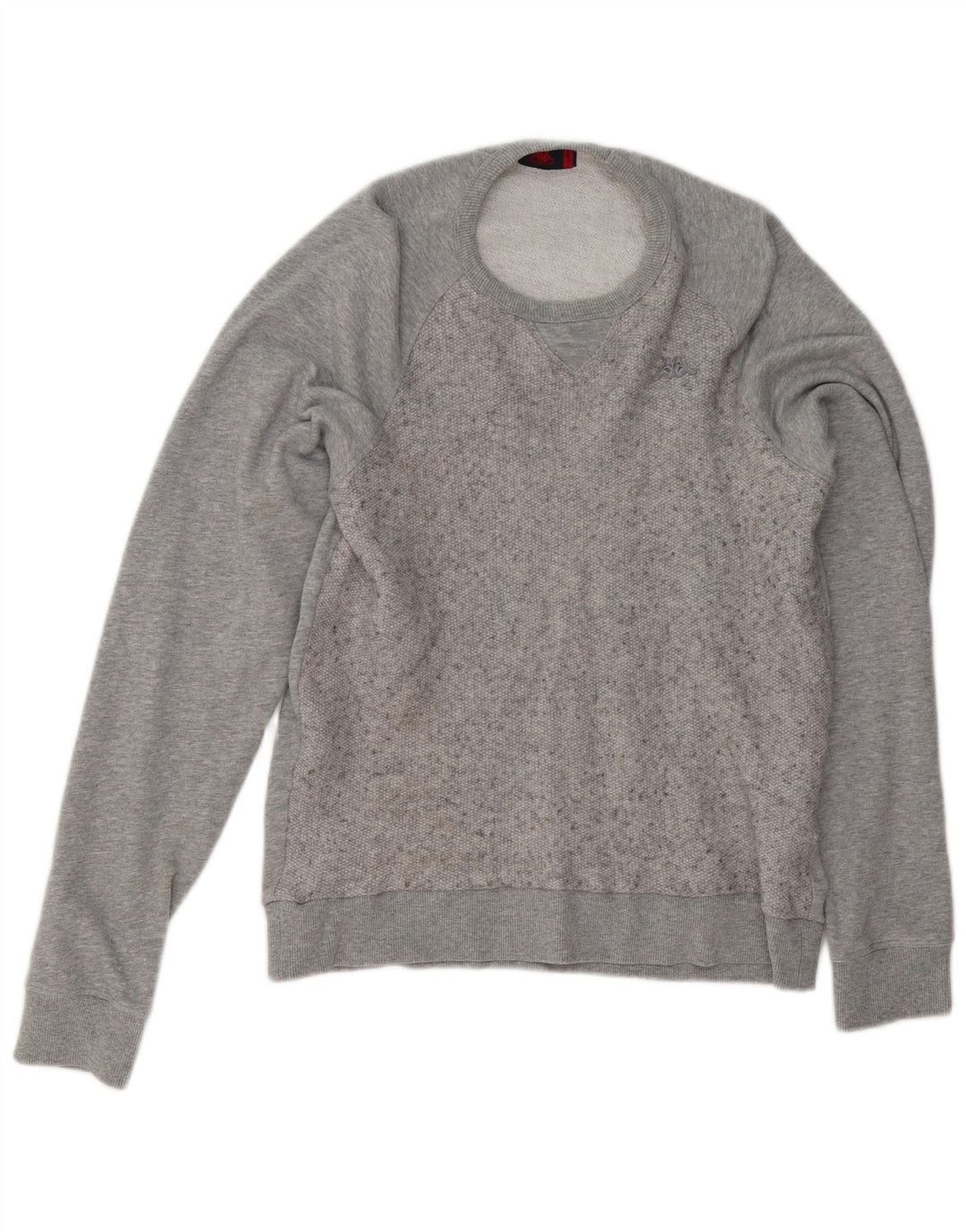 Kappa moletom masculino jumper grande algodão manchado cinza