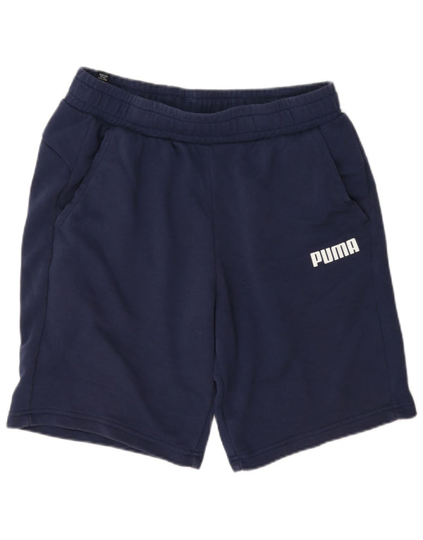 Shorts esportivos masculinos Puma Graphic médio azul marinho algodão
