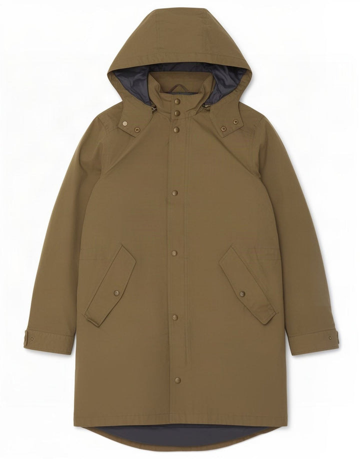 Jaqueta Parka masculina com capuz Massimo Dutti Reino Unido 40 Grande Caqui