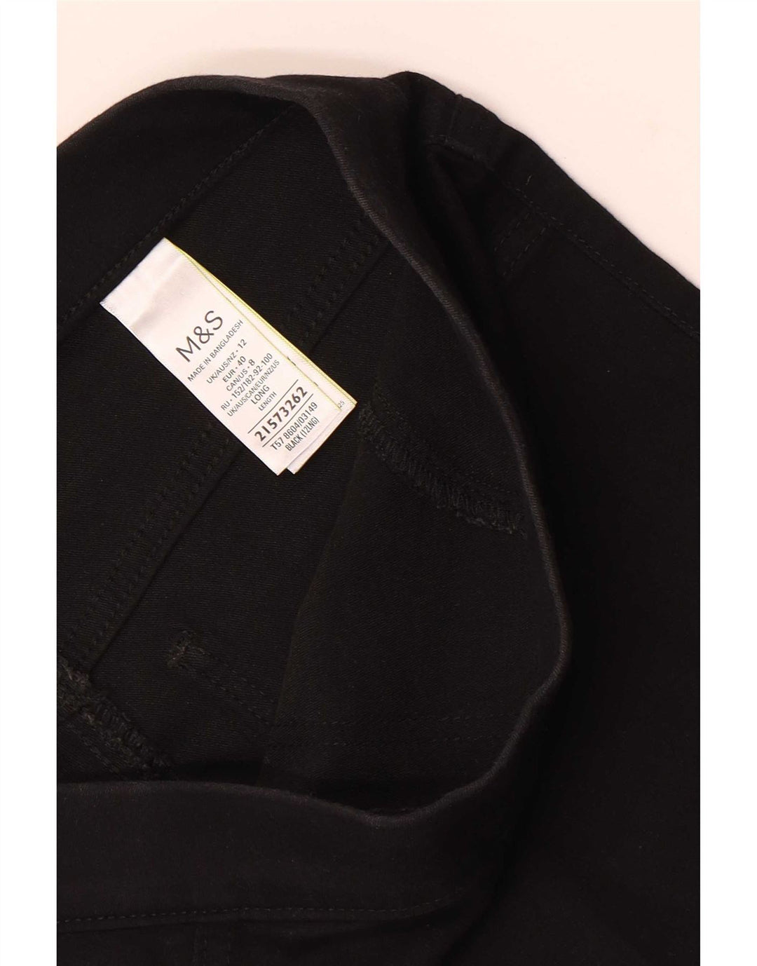 Calça jeans feminina Marks & Spencer UK 12 médio W30 L30 algodão preto