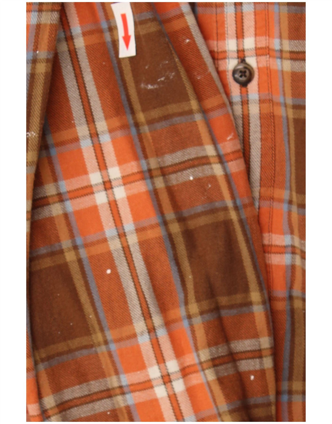 Camisa masculina de flanela Timberland médio marrom xadrez algodão