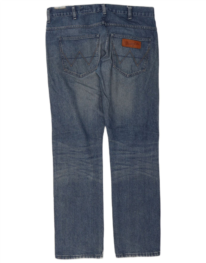 Wrangler Masculino Spencer Straight Jeans W34 L32 Azul Algodão