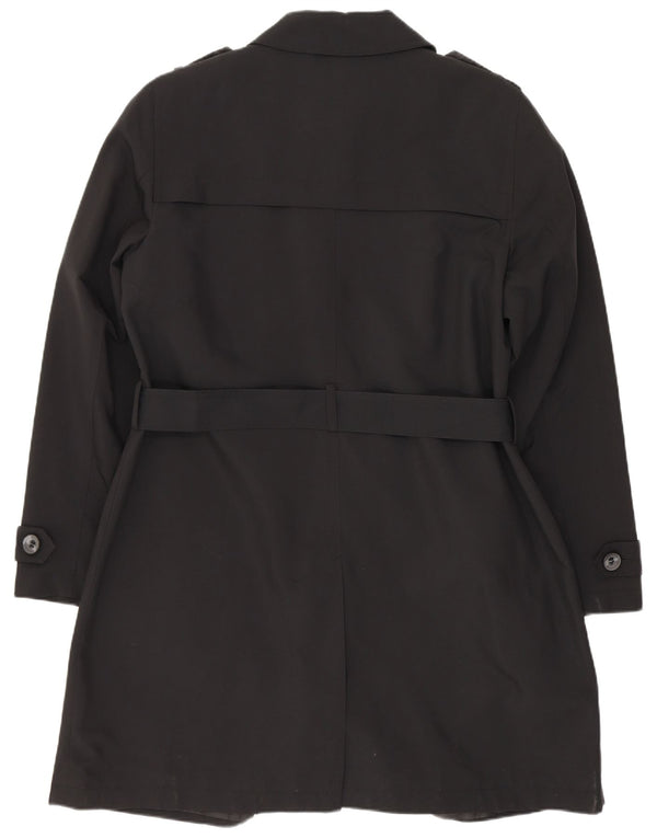 Casaco impermeável feminino Marks & Spencer Reino Unido 16 grande poliéster preto