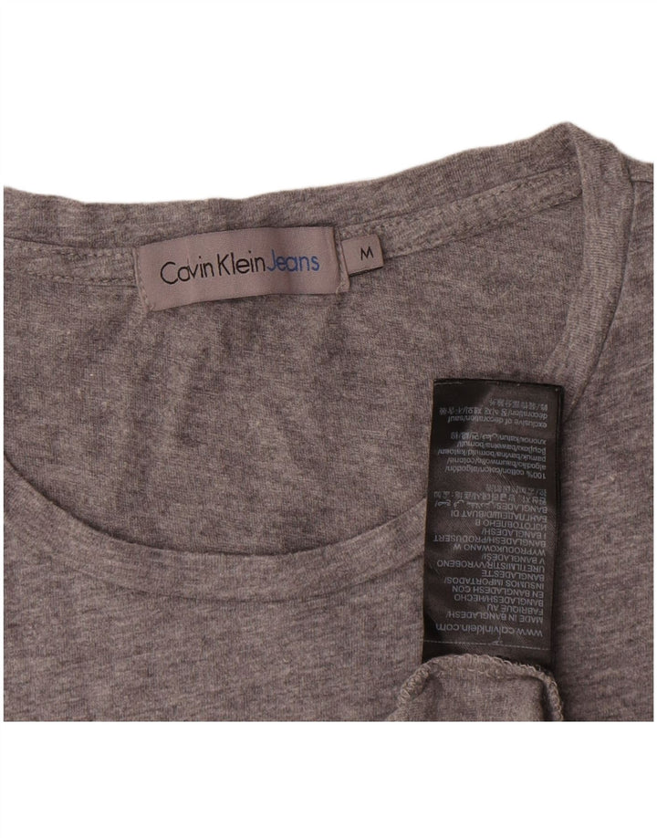 Camiseta masculina Calvin Klein Jeans Top cinza médio algodão
