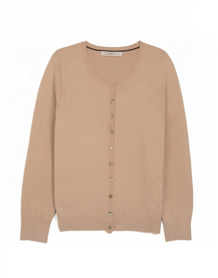 Suéter cardigã feminino John Lewis Reino Unido 12 viscose bege médio