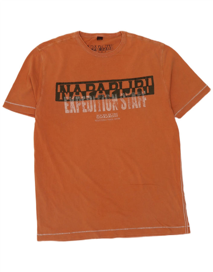 Camiseta gráfica masculina NAPAPIJRI 2XL algodão laranja