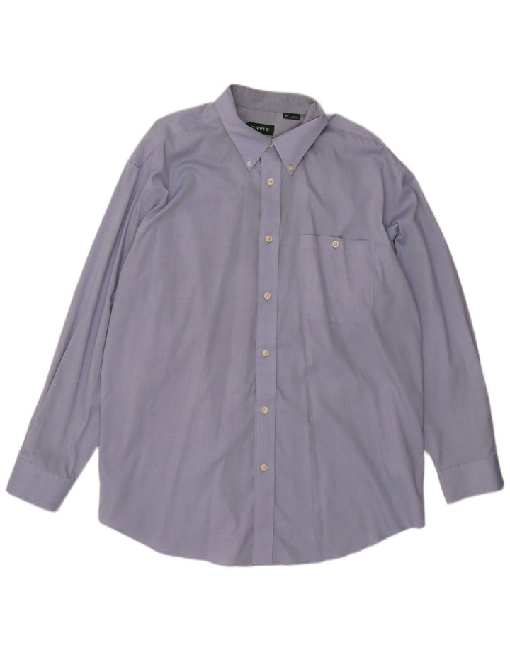 Camisa masculina Orvis XL algodão azul