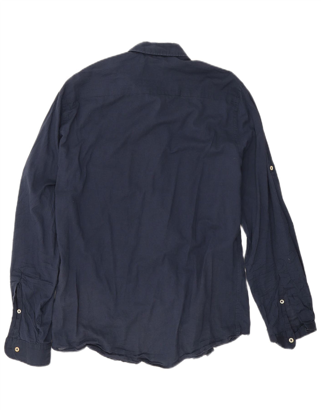 Camisa masculina Zara com ajuste relaxado grande L70 azul marinho