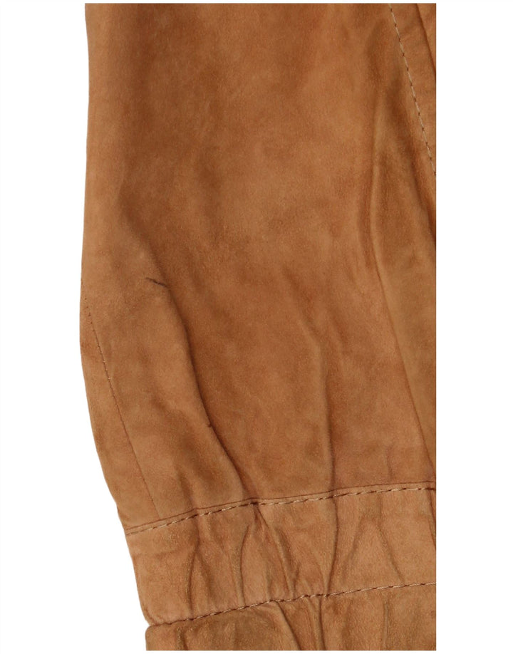 Jaqueta feminina vintage de camurça militar IT 48 XL marrom