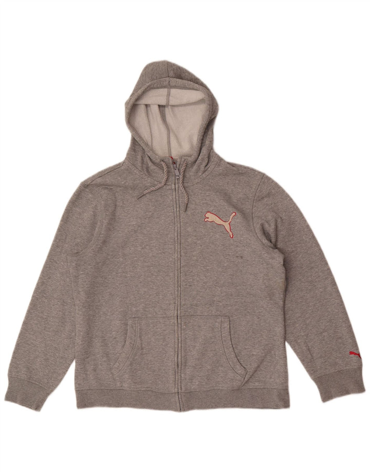 Suéter Puma feminino com capuz e zíper Reino Unido 16 grande cinza