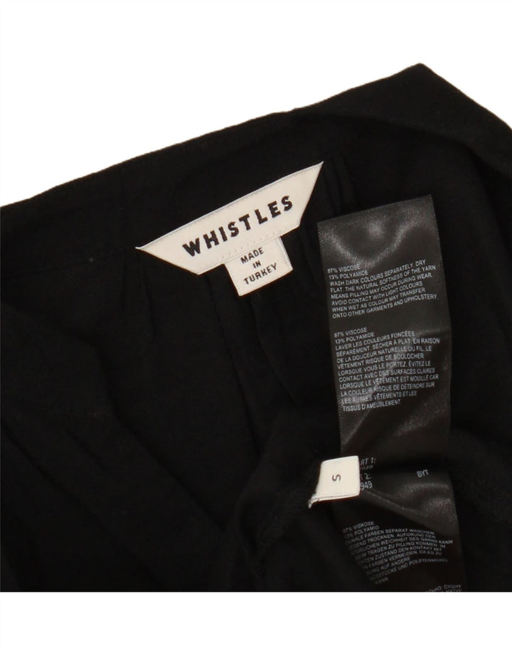 Vestido feminino Whistles com manga 3/4, tamanho grande, UK 10, viscose preta pequena