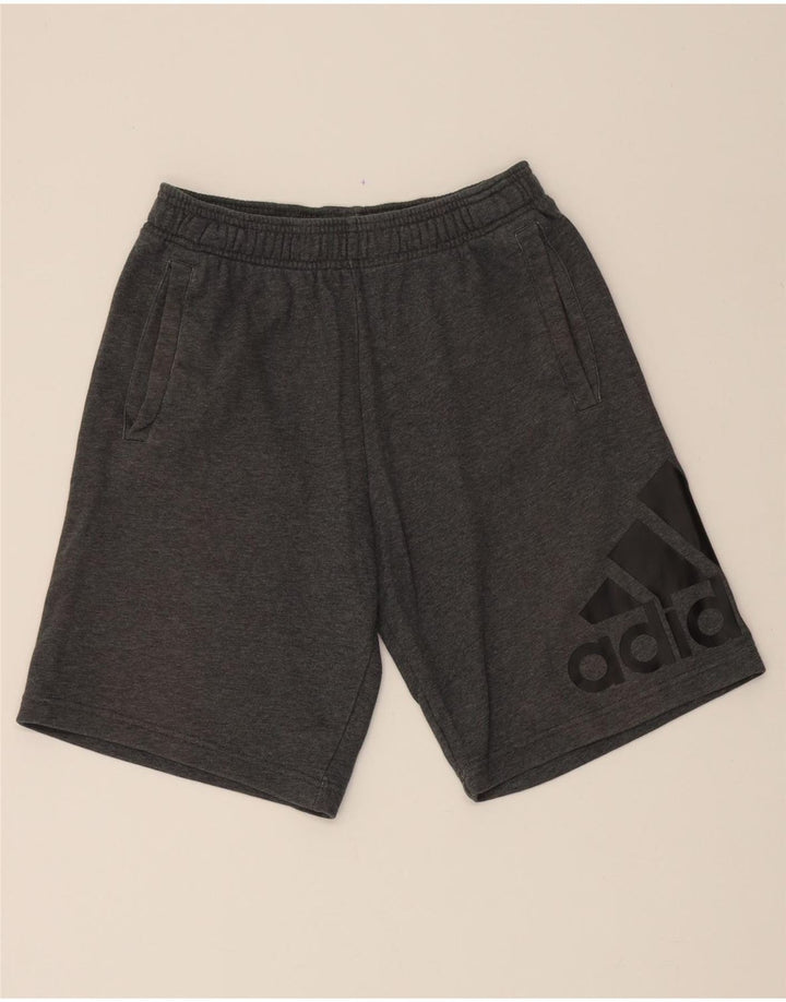 ADIDAS Mens Graphic Sport Shorts Small Grey Cotton Vintage Adidas and Second-Hand Adidas from Messina Hembry 