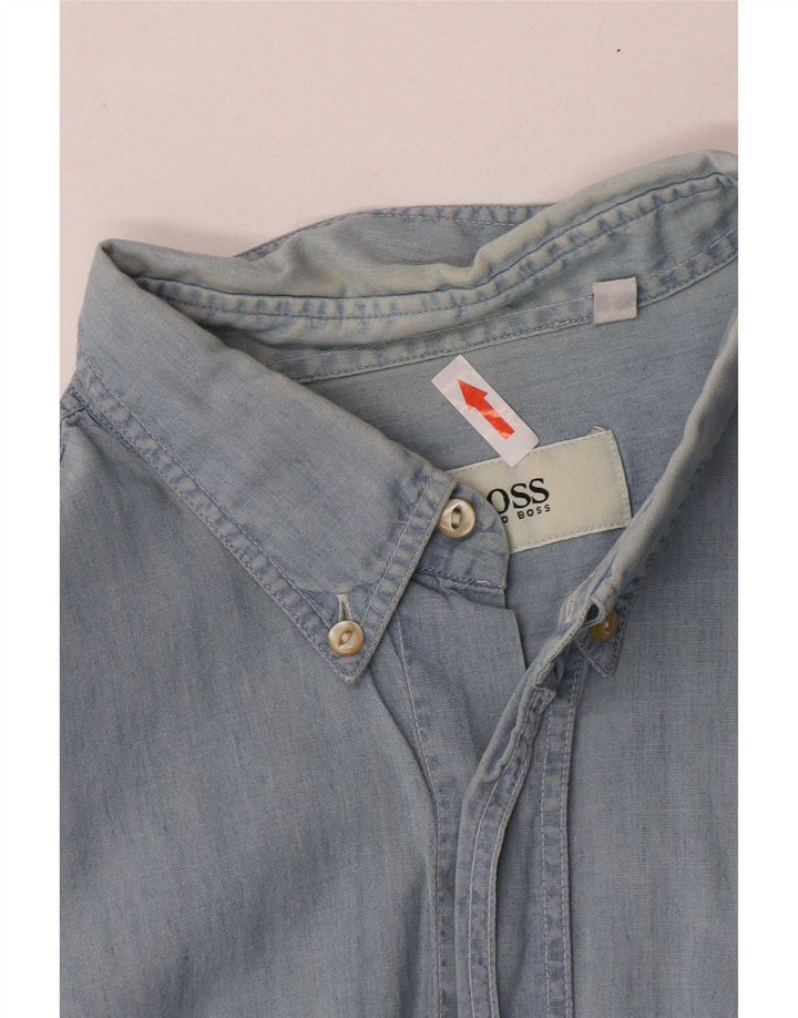 Camisa masculina Hugo Boss grande azul