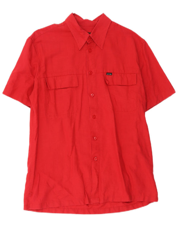 Camisa masculina de manga curta Gas grande algodão vermelho
