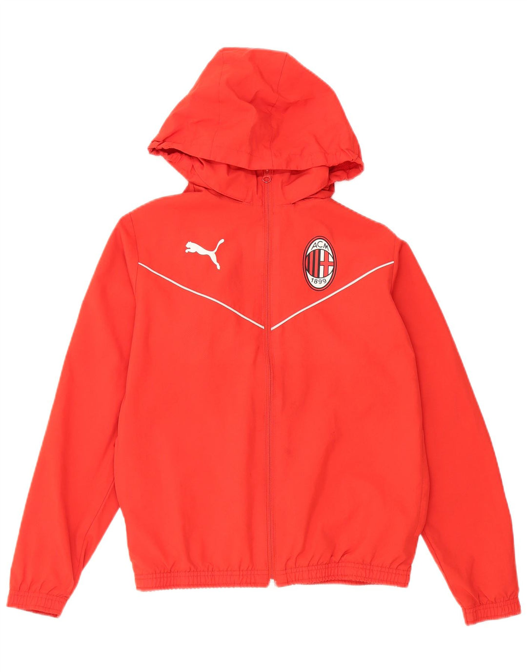 Jaqueta Puma Boys AC Milan com capuz 13-14 anos poliéster vermelho