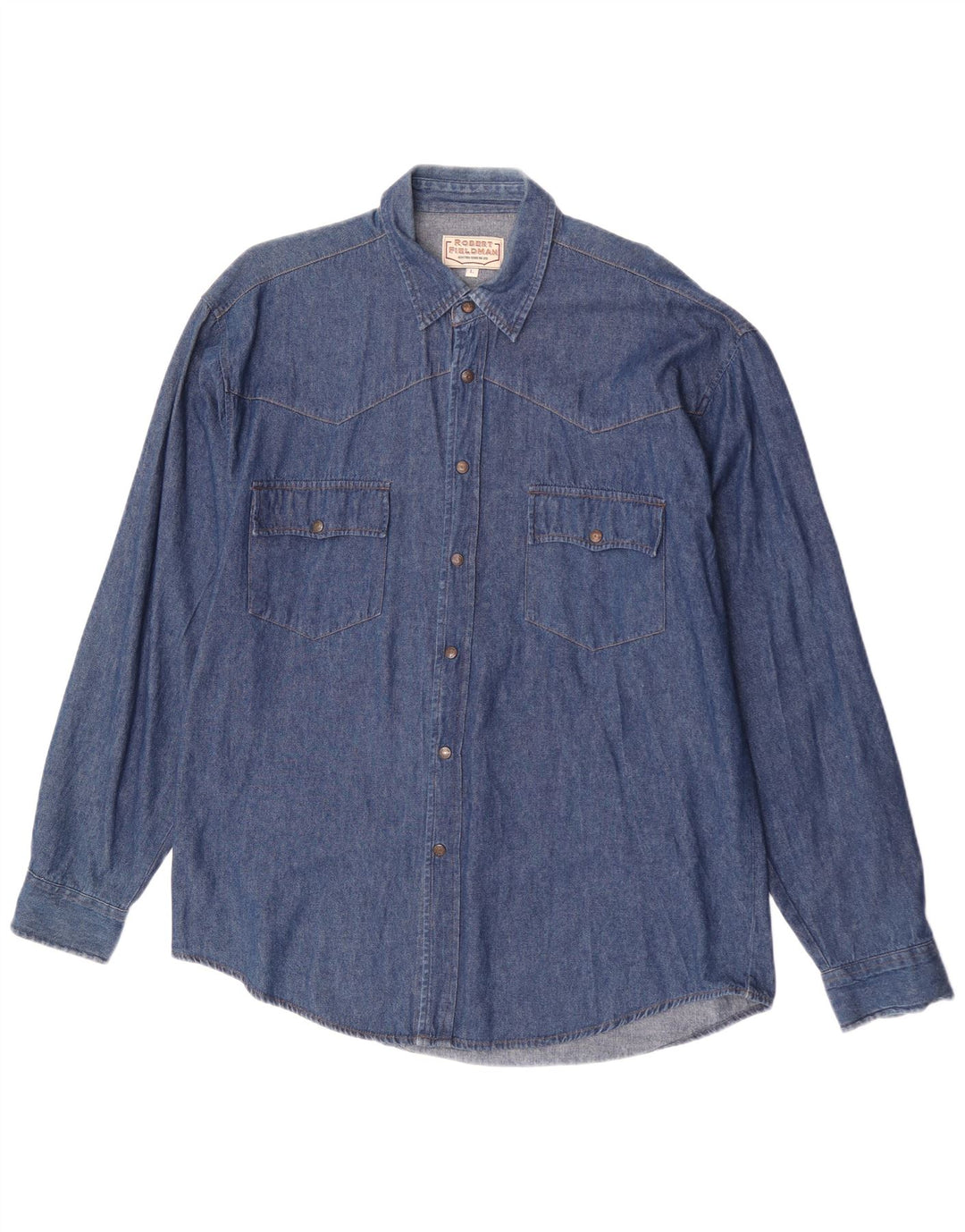 Camisa jeans masculina vintage grande algodão azul