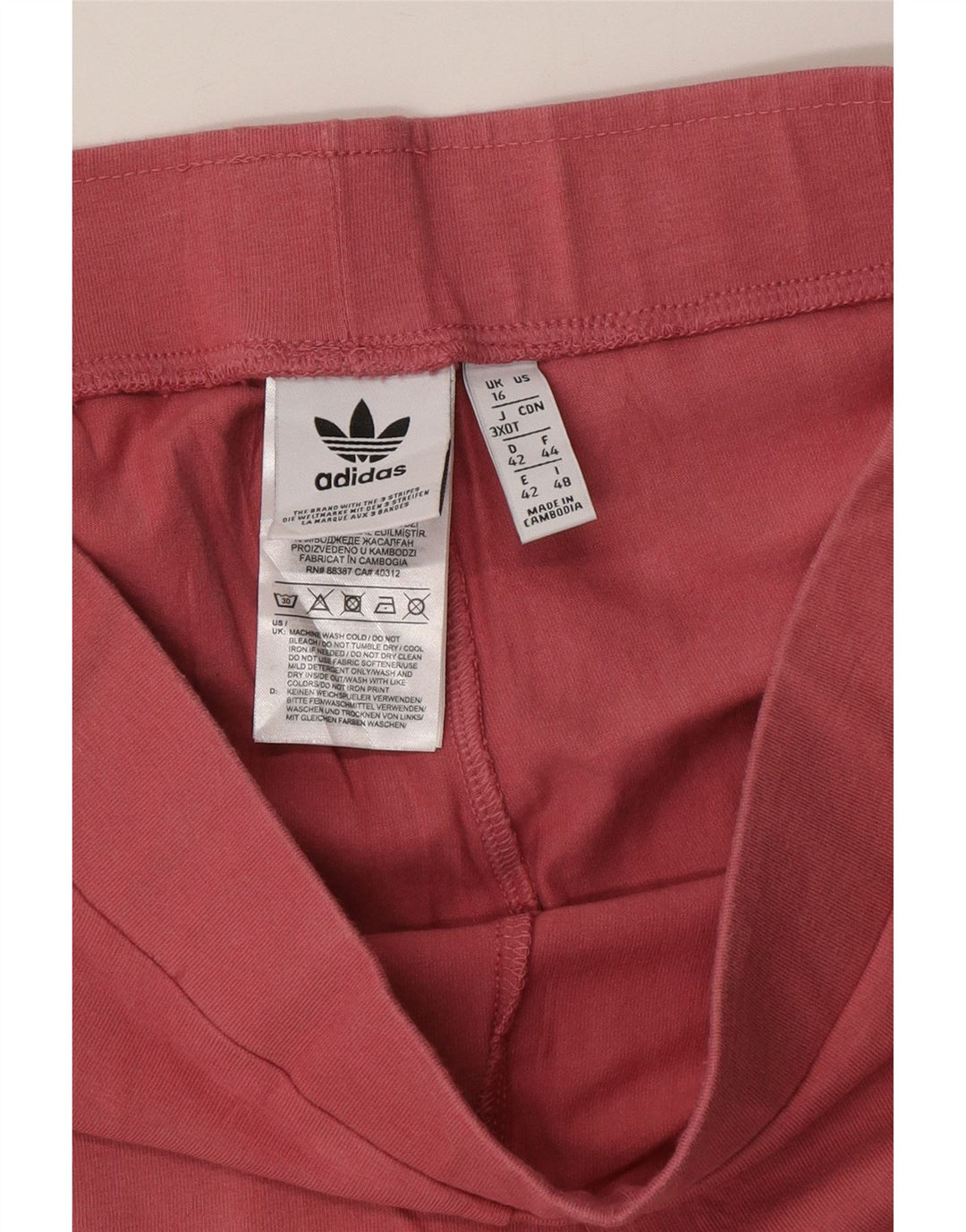 Leggings ADIDAS Femininas UK 16 Grande Algodão Rosa