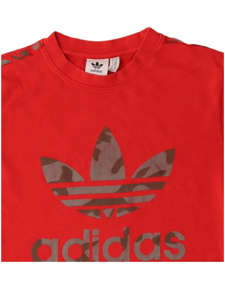 Adidas Mens Graphic T-Shirt Top Médio Algodão Vermelho