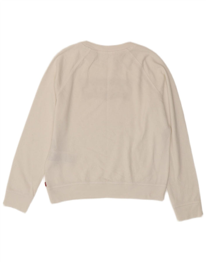 Moletom feminino Levi's com estampa oversized, Reino Unido 10 pequeno algodão branco