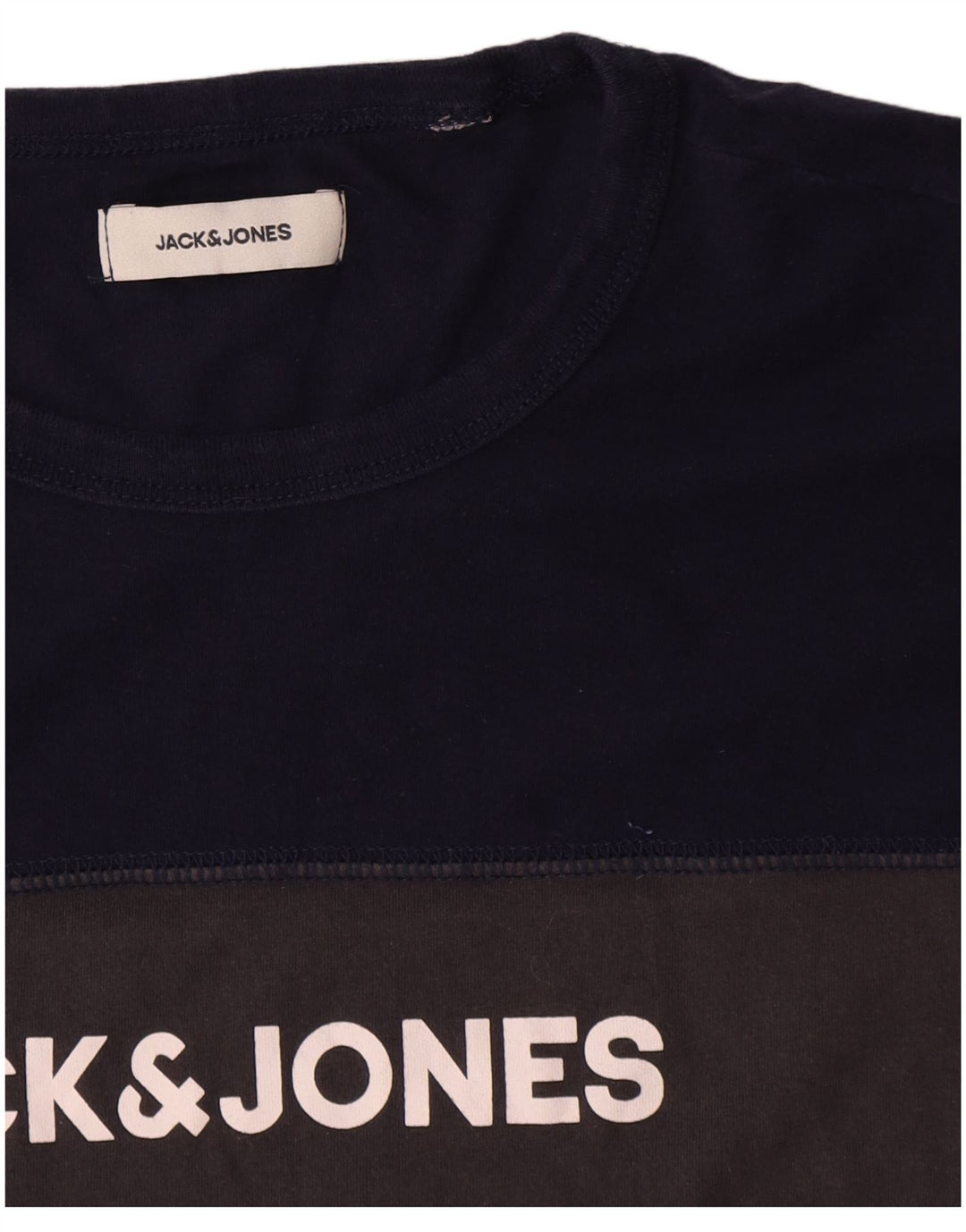 Camiseta gráfica masculina Jack & Jones Top cinza médio colorblock