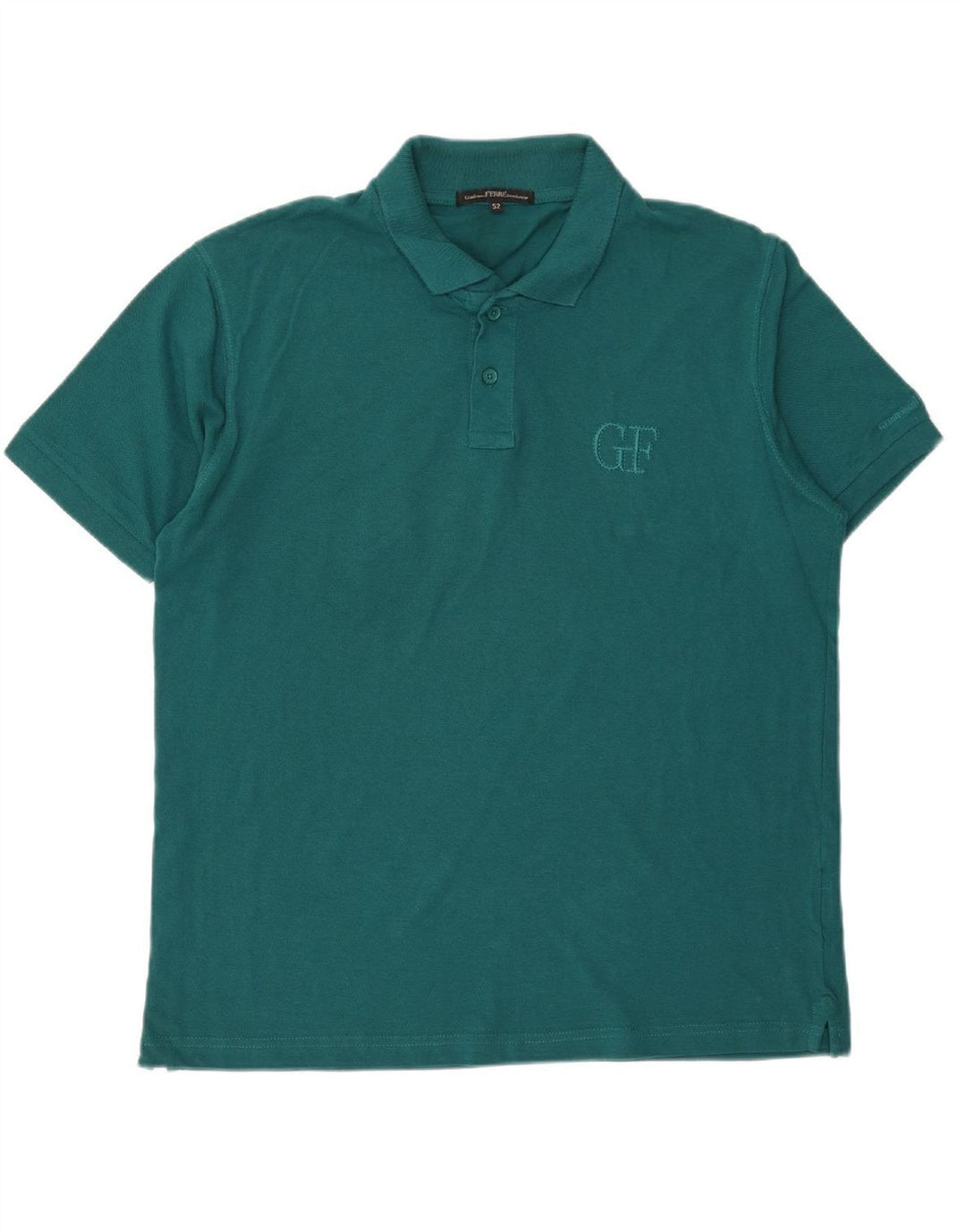 Camisa polo masculina GIANFRANCO FERRE IT 52 grande algodão verde