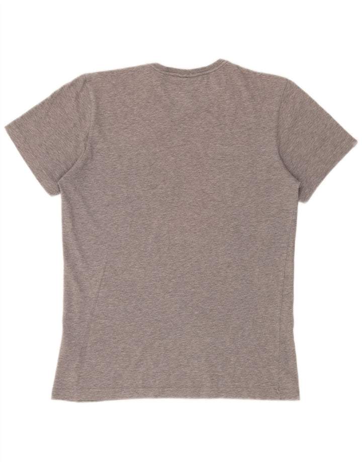 Camiseta masculina ADIDAS com estampa gráfica cinza médio algodão manchado