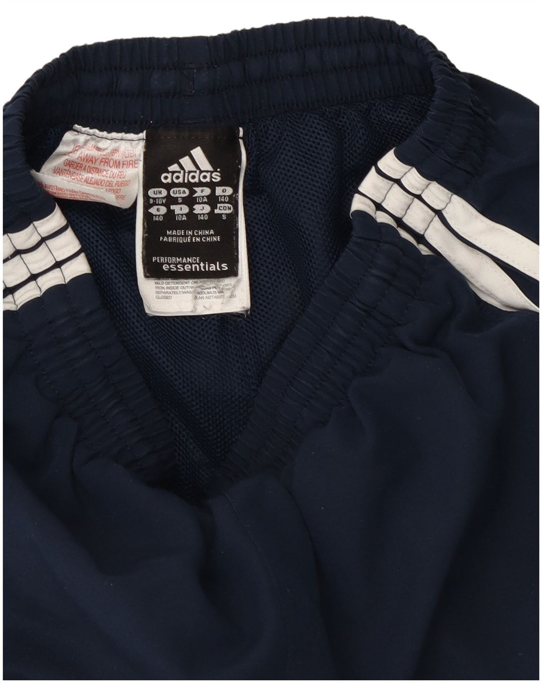 Calças de treino Adidas meninos 9-10 anos azul marinho poliéster