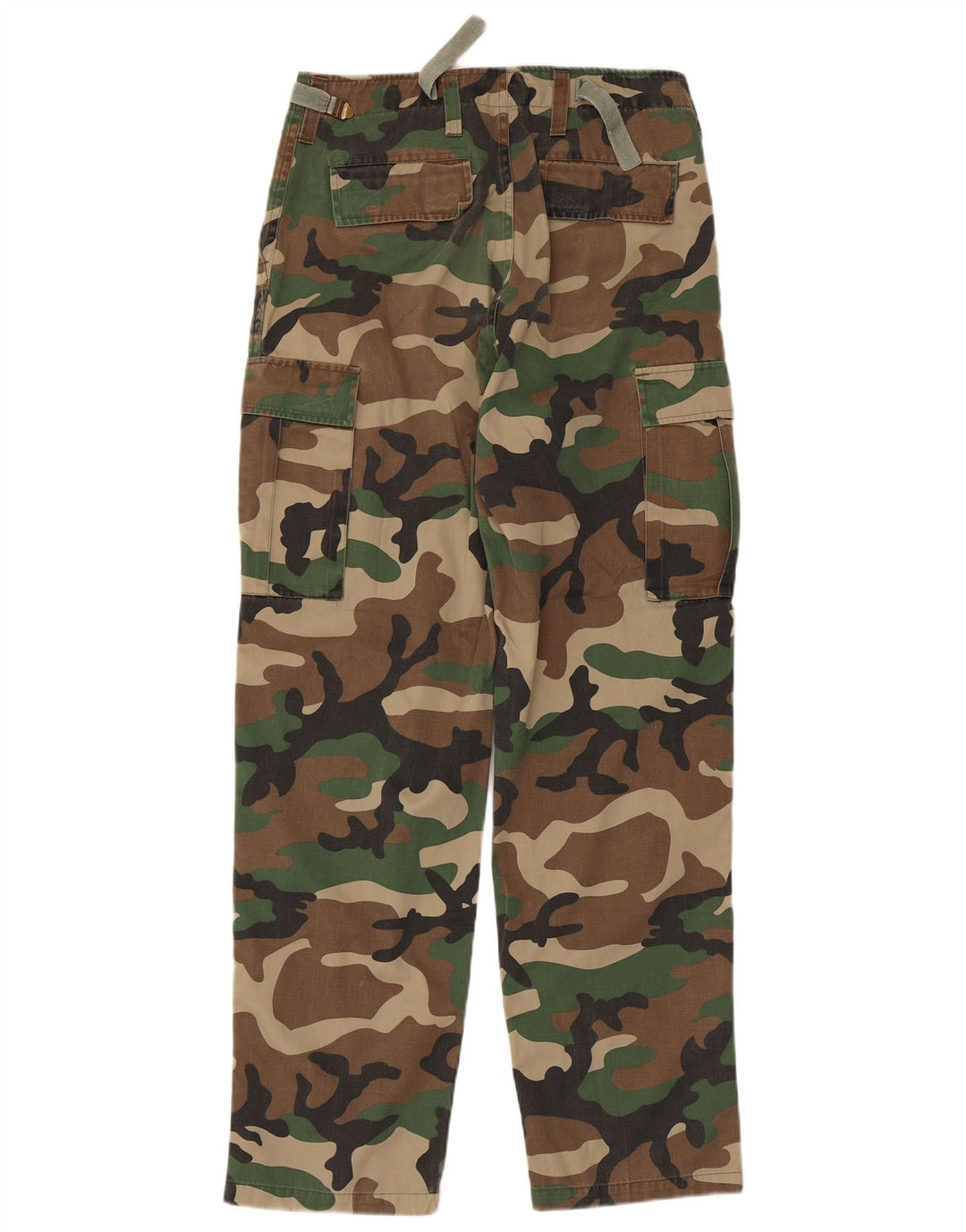 Calça cargo masculina VINTAGE média W32 L31 cáqui camuflada poliéster