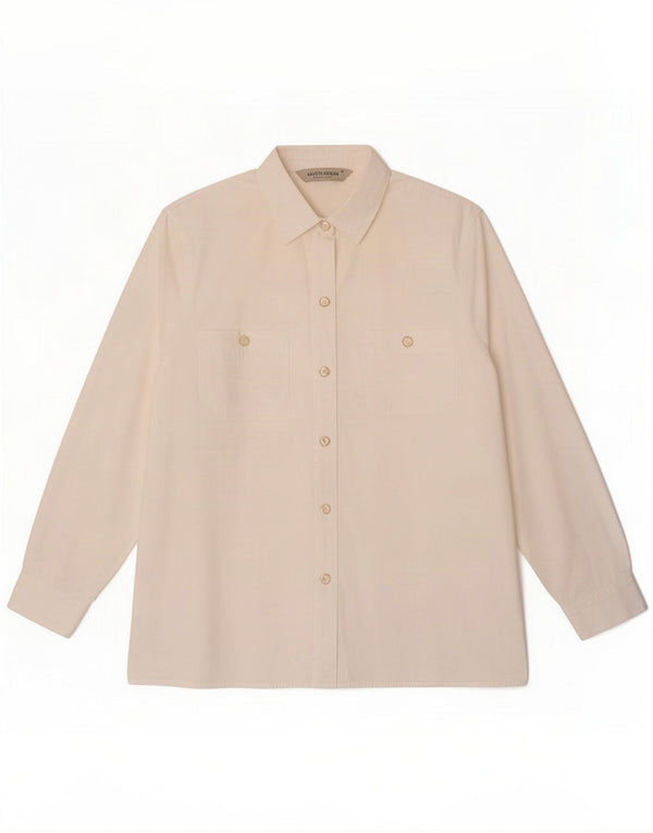 Camisa feminina Marina Rinaldi tamanho 23 algodão branco médio
