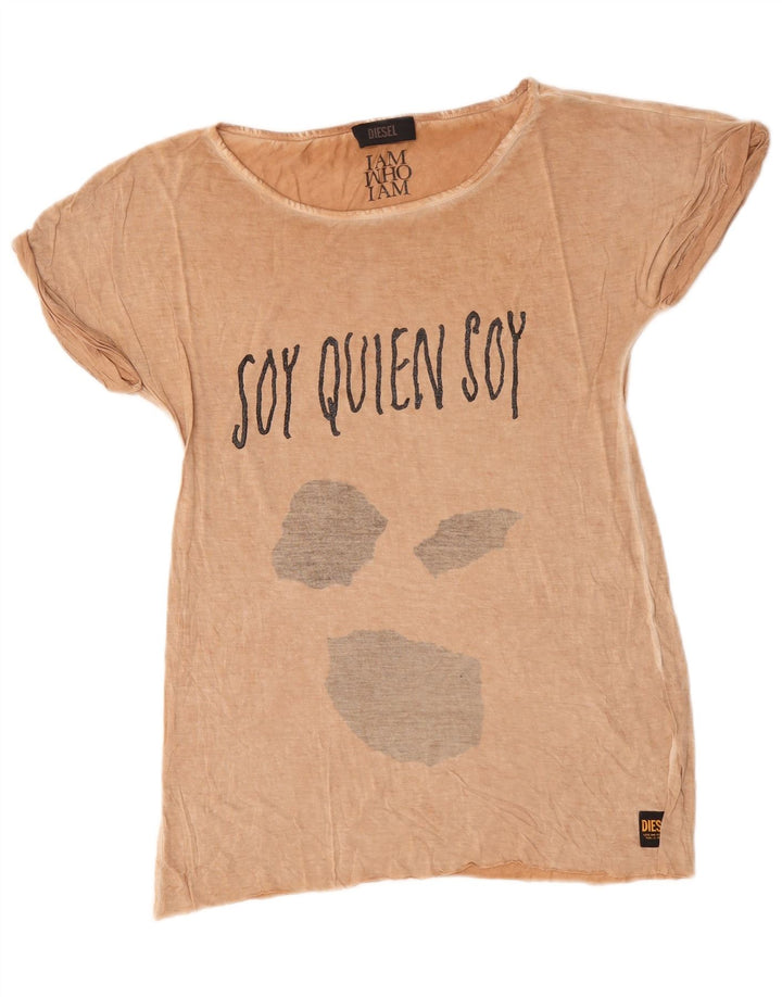 Camiseta feminina Diesel Diesel Top UK 14 Médio Bege