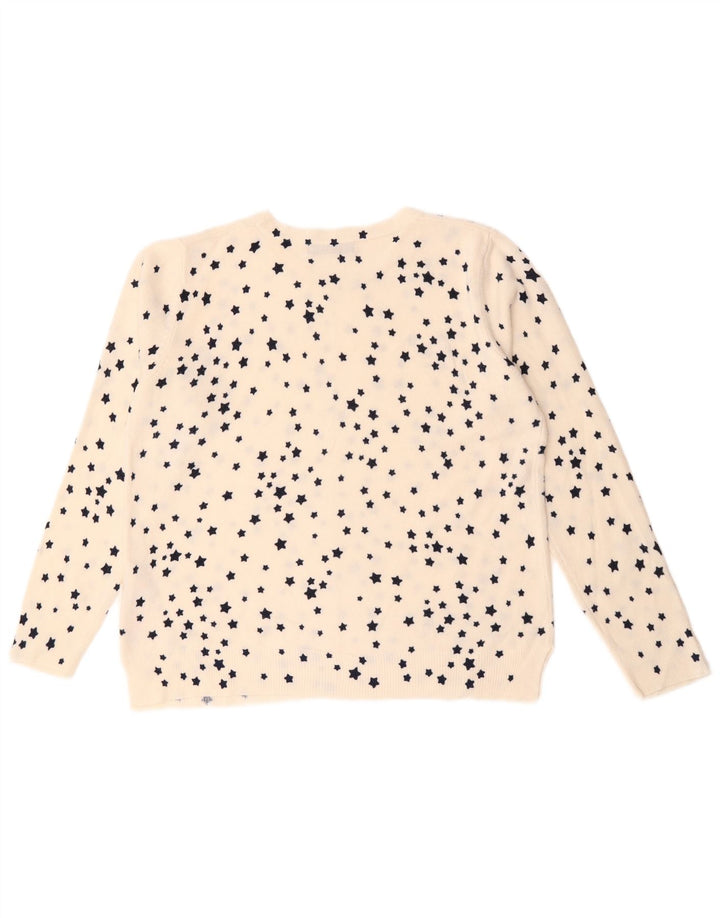 Suéter feminino Marks & Spencer com gola canoa Reino Unido 14 grande branco