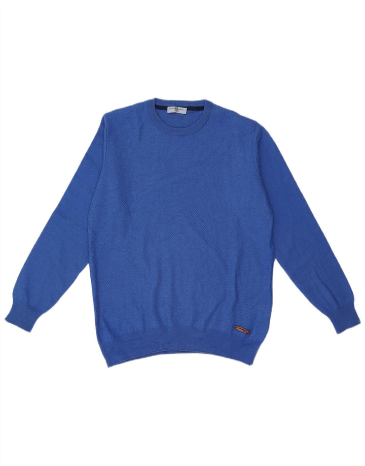 Suéter masculino Harmont & Blaine com gola redonda XL de lã azul