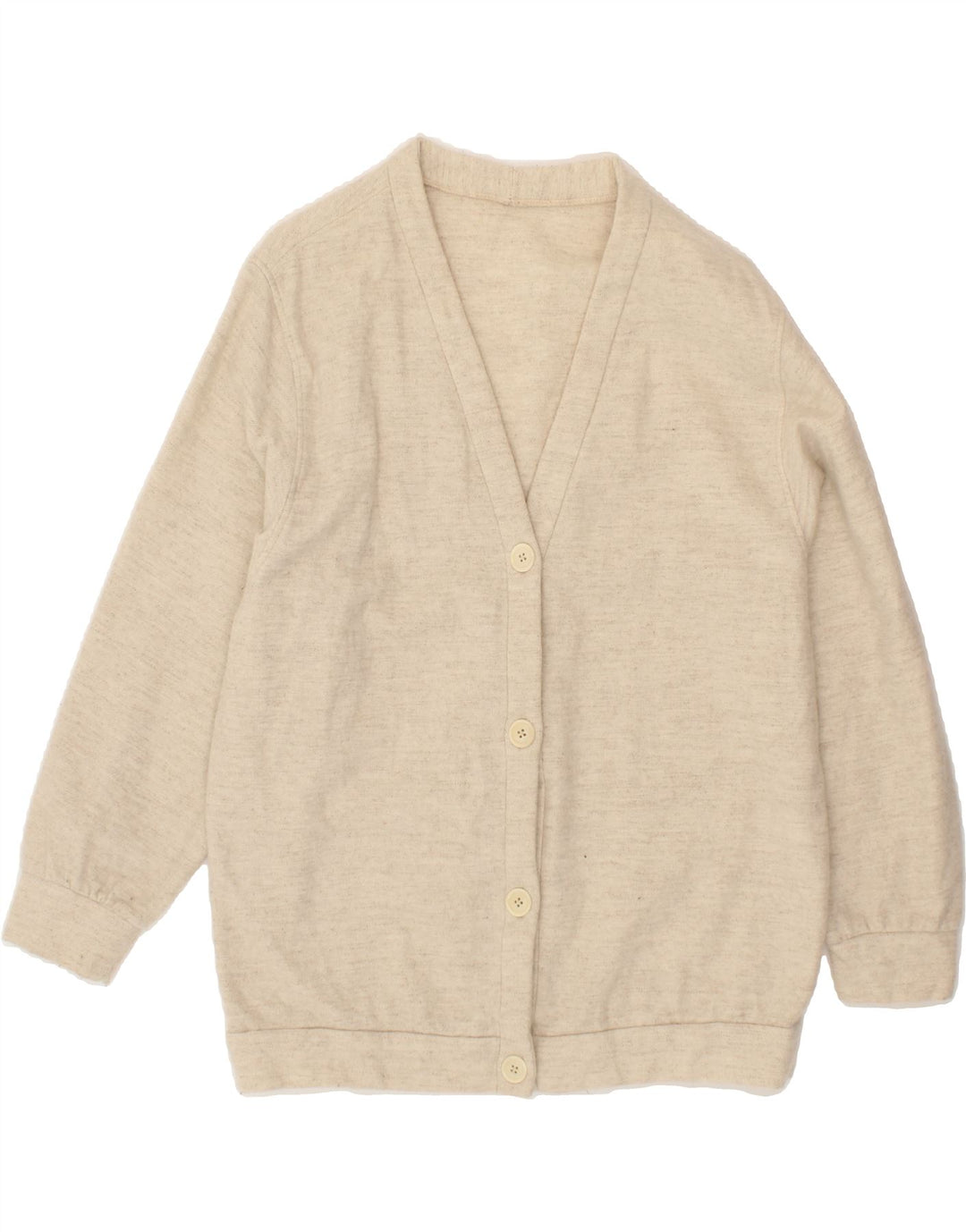 VINTAGE Womens Cardigan Sweater UK 18 XL Beige Vintage Vintage and Second-Hand Vintage from Messina Hembry 