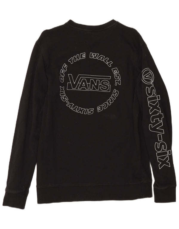 VANS masculino gráfico moletom jumper médio algodão preto