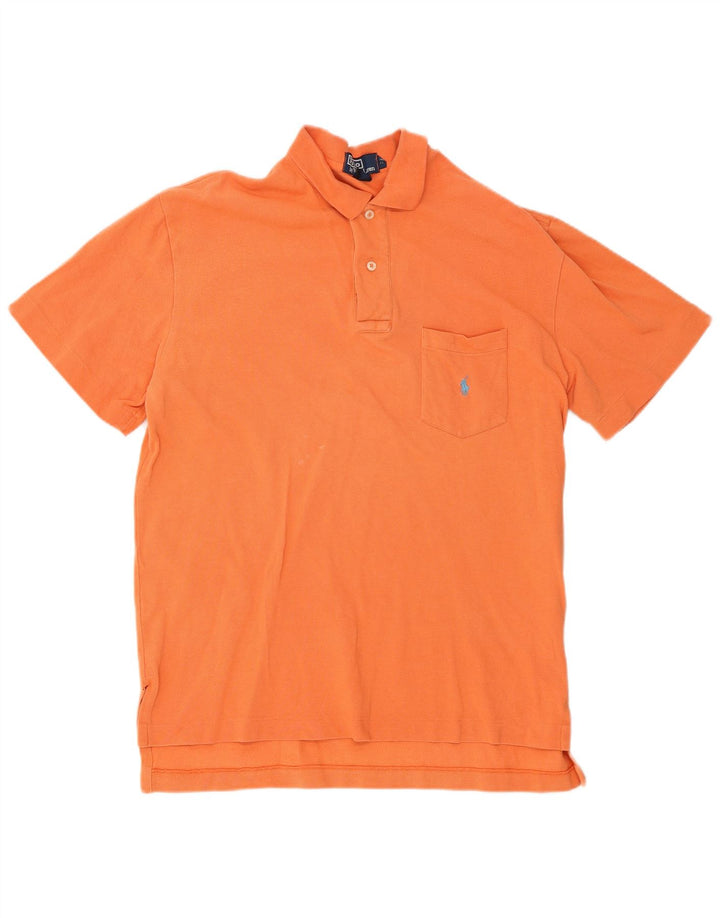 Camisa polo masculina Polo Ralph Lauren médio laranja algodão