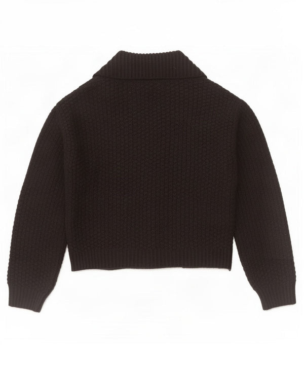 Suéter feminino Marks & Spencer com corte aberto e cardigã Reino Unido 12 médio preto
