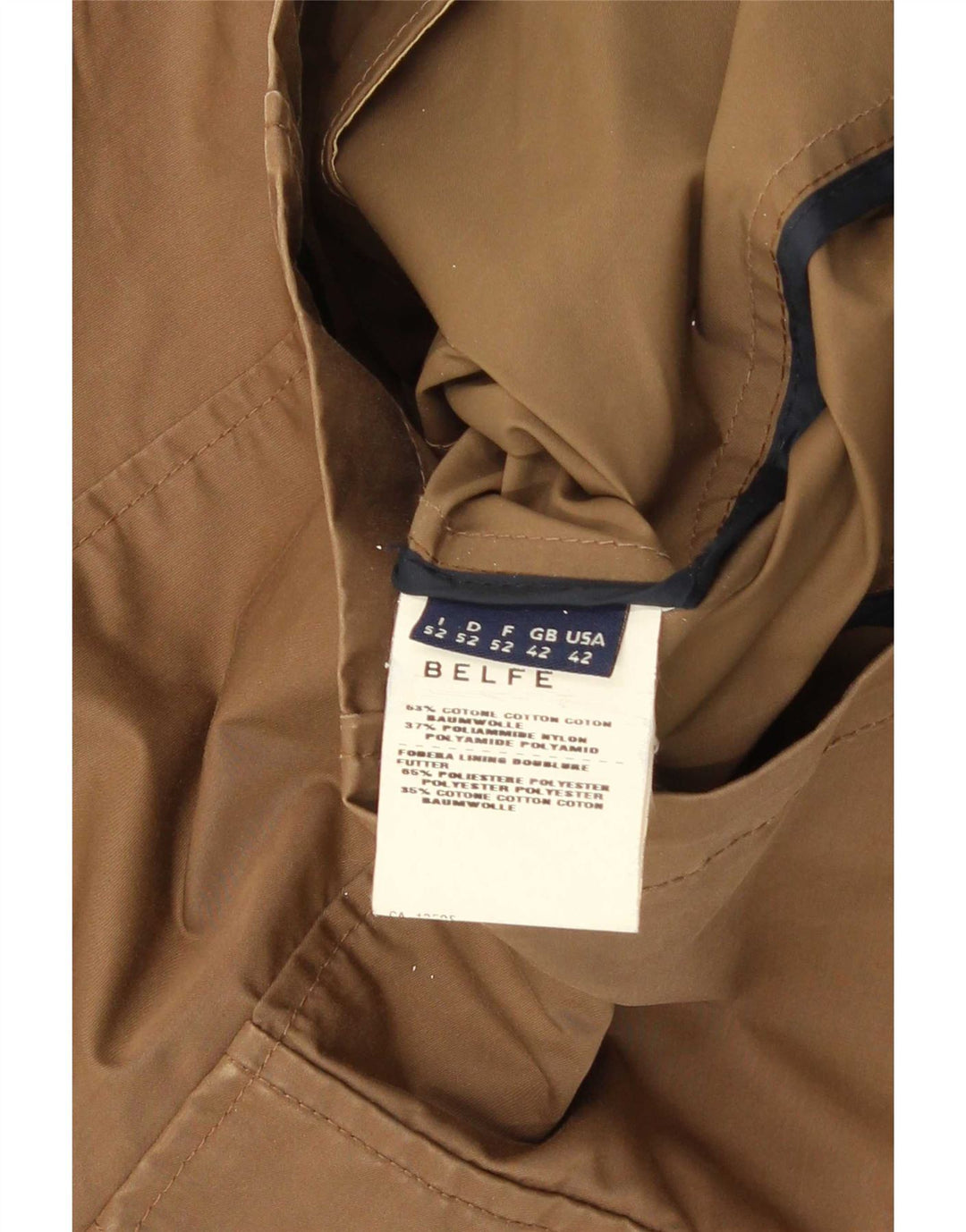 Jaqueta utilitária masculina Belfe UK 42 XL algodão bege