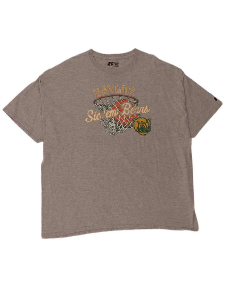 Camiseta masculina Russell Athletic Baylor Bears com estampa gráfica 3XL algodão cinza