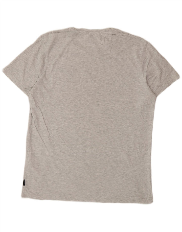 Camiseta masculina Jack & Jones grande algodão manchado cinza