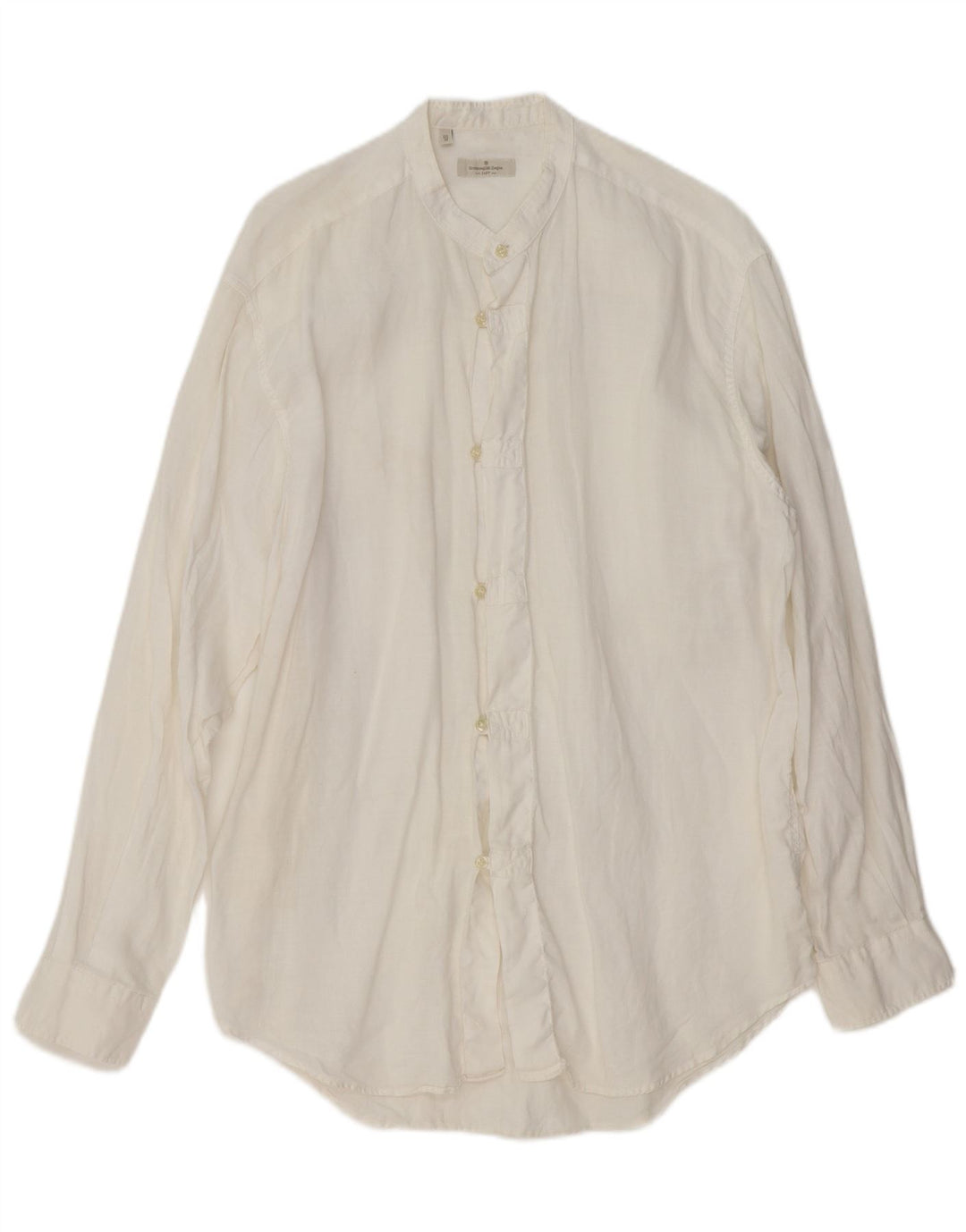 Camisa masculina ERMENEGILDO ZEGNA linho branco médio