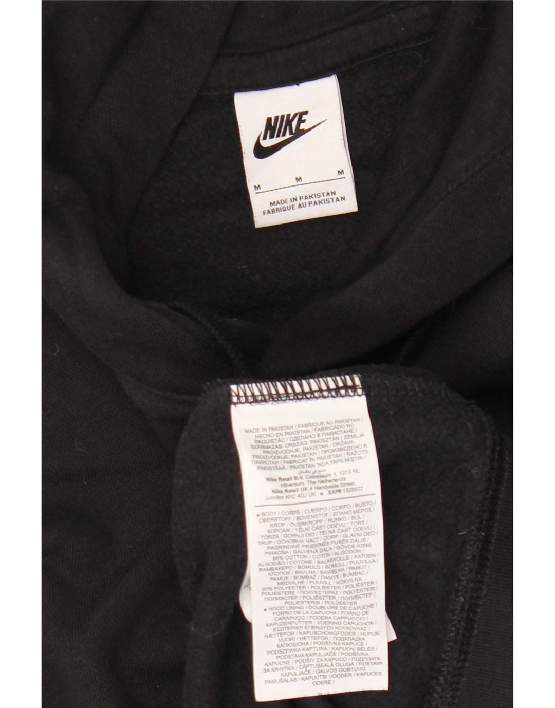 Nike masculino gráfico moletom com capuz médio algodão preto